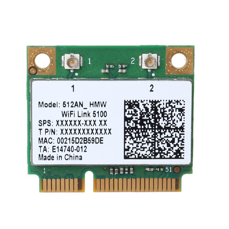 Rx Card Mạng Không Dây 300mbps Cho Intel Laptop Wifi 5100 512an_hmw Mini Pci-E Wlan Card 2.4g / 5ghz 802.11 A / G / N