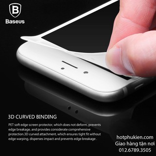 Miếng dán kính cường lực full 3D iPhone 7 Plus / iPhone 8 Plus Baseus Pet Soft (0.3mm, 9H, full HD, Pet Soft 3D. 3D Art)