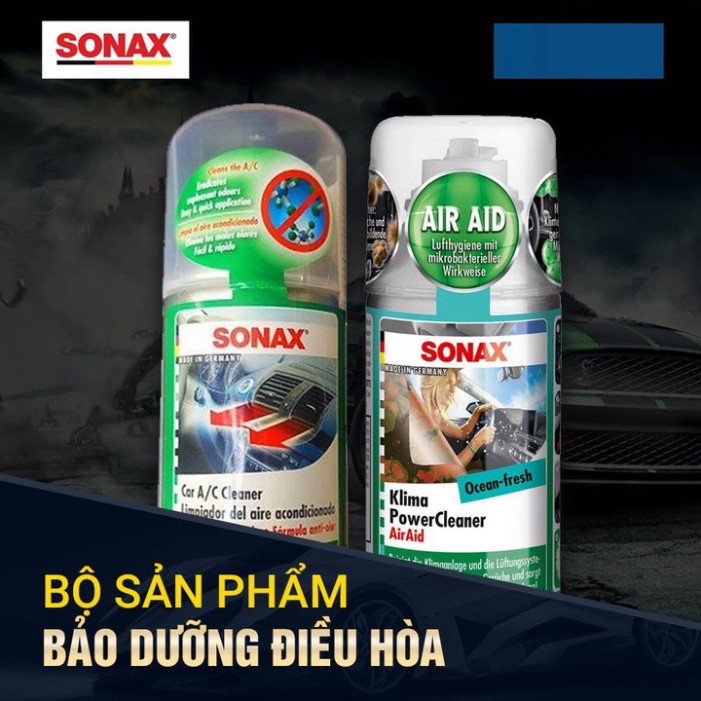 Sản Phẩm Chai khử mùi, diệt khuẩn và làm sạch điều hòa ô tô Sonax 323600 .