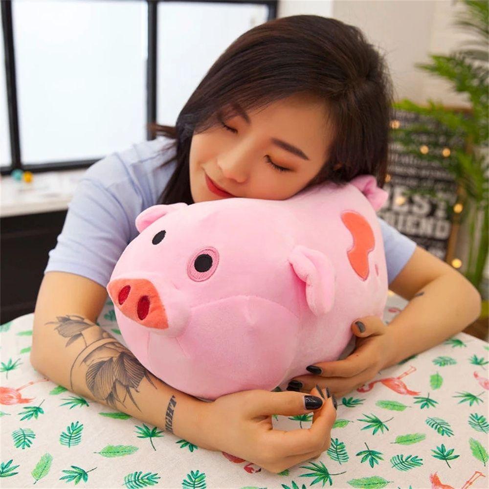 TAYLOR1 Baby Gravity Falls Plush Toy Xmas Gift Pig Waddles Stuffed Doll Gra Pink Pig Toys Stuffed Plush Doll Birthday Gift Cute Children Kids Figure Stuffed Animals Toys/Multicolor