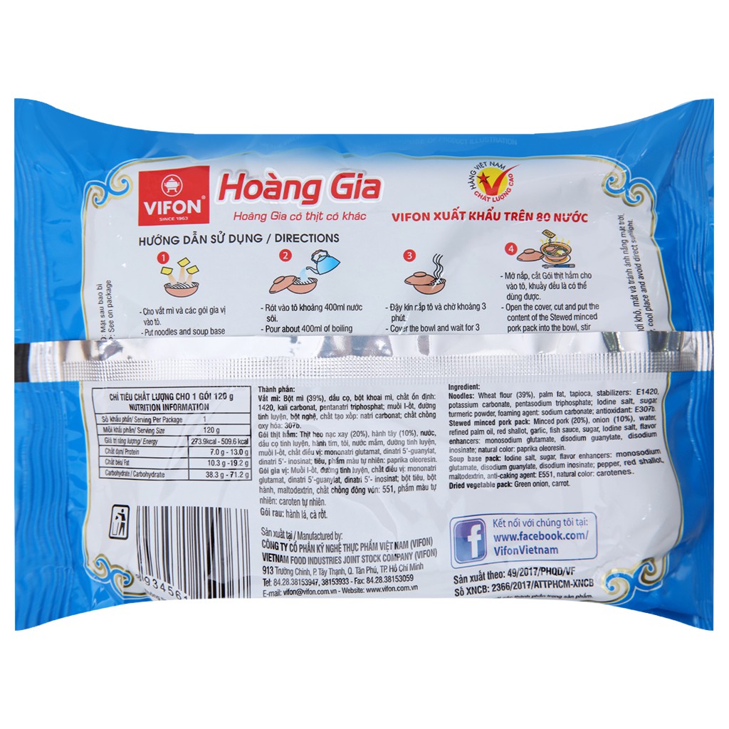 Mì Thịt Bằm Vifon Hoàng Gia Gói 120G | BigBuy360 - bigbuy360.vn