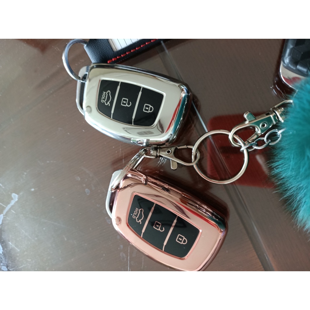 Vỏ bọc chìa khoá silicon mạ bạc hyundai accent/ kona/ santafe/ accent 2021/ santafe 2021/ accent