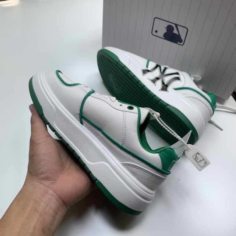 Giày MLB liner 2022 xanh bản trung tăng chiều cao.Tặng hộp,tất,lọ tẩy