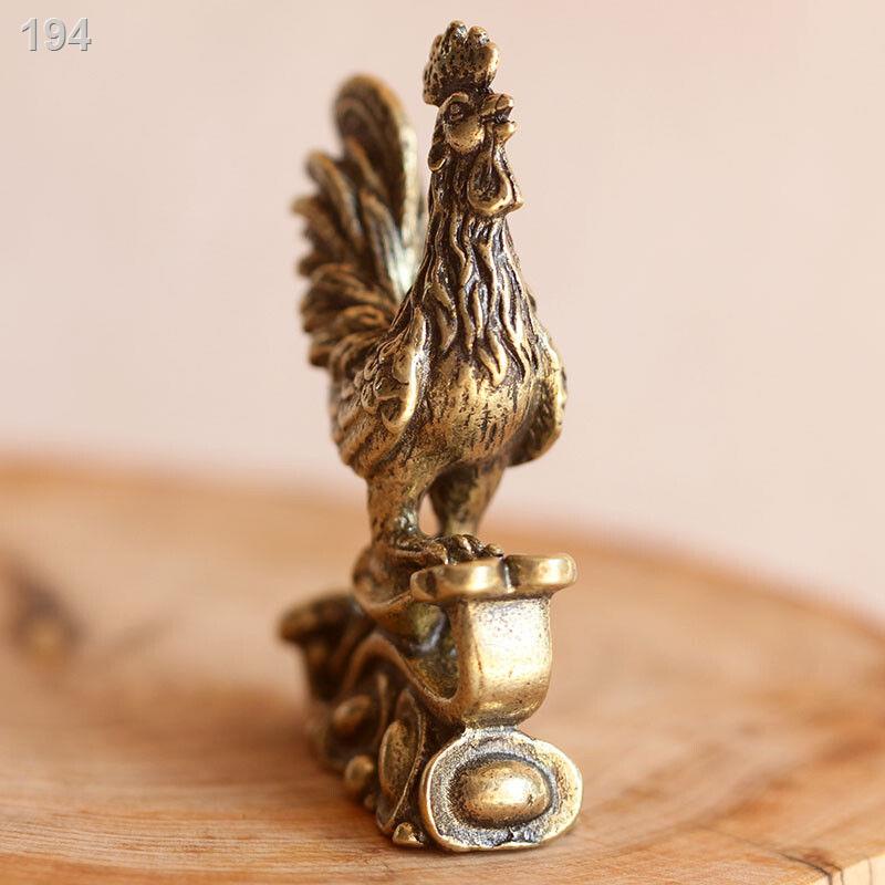 【Mới nhất 】Đồng phong thủy nguyên chất Con gà trống Hoàng đạo Đồ trang trí nhỏ nhà cửa thủ công mỹ nghệ Quà tặng