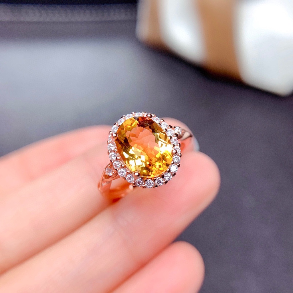 Nhẫn Bạc 925 Đính Đá Topaz Thạch Anh Tím Tự Nhiên Dành Cho Nữ