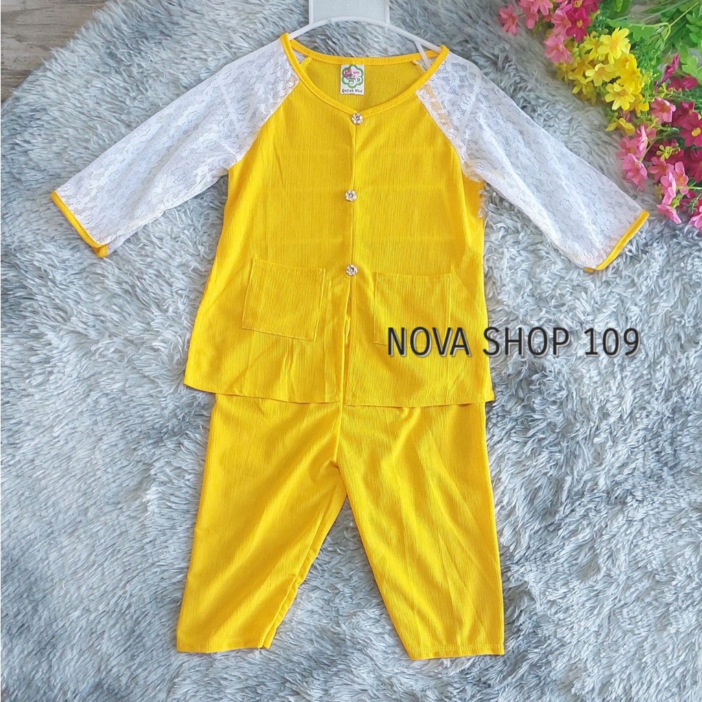 Bộ Áo Quần Bà Truyền Thống Bé Gái  tay ren xinh xắn - NOVA SHOP