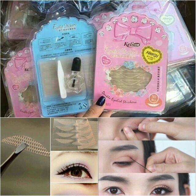 Kích Mí Lưới Siêu Mỏng Keli Bộ 60 Miếng, Kèm Keo Dán Và Nhíp