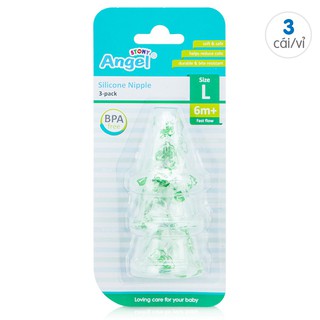 Núm vú Silicon Angel Size S  Bộ 3 cái