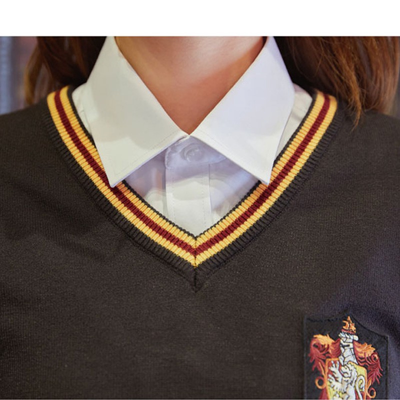 Áo Sweater không tay cổ chữ V phong cách Harry Potter chất lượng cao