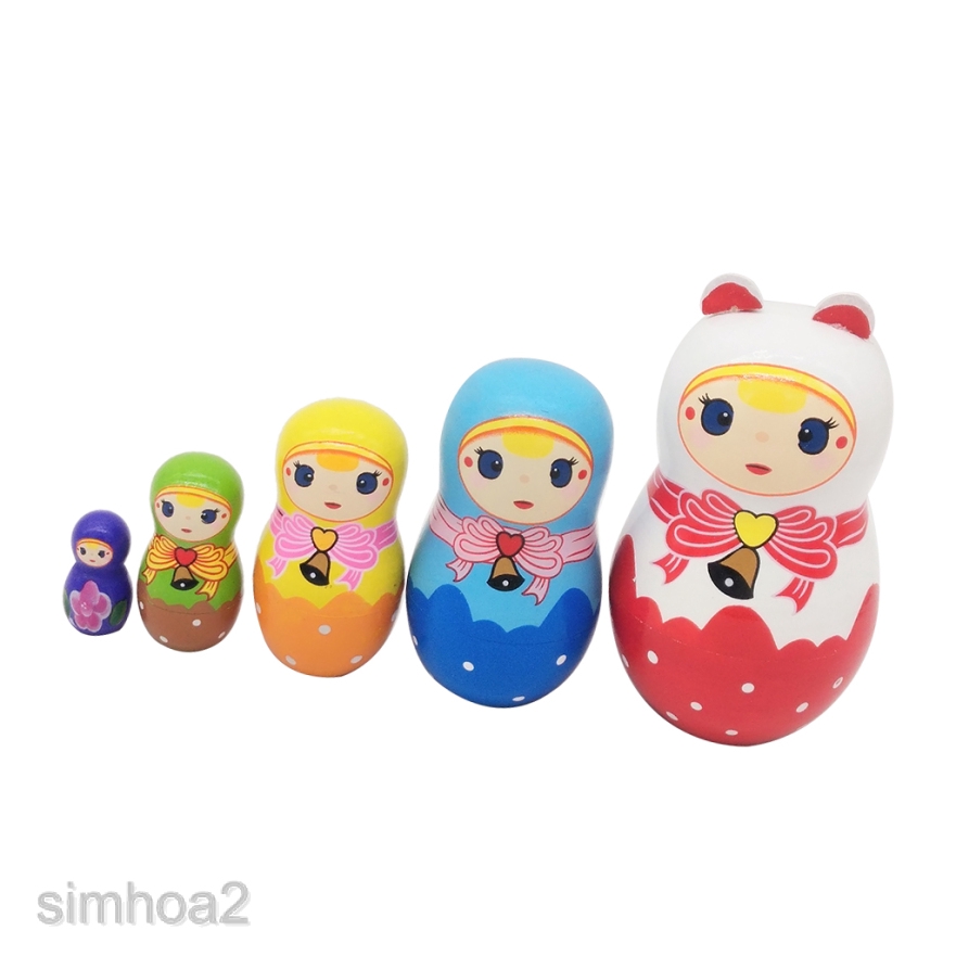 Bộ 5 Búp Bê Nga Matryoshka Bằng Gỗ