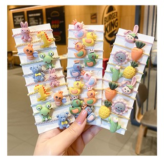 Set 10 dây thun buộc tóc họa tiết hoạt hình dễ thương cho bé gái Chun cột tóc cho bé