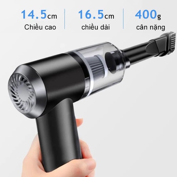 MONQIQI Máy hút bụi gia đình và ô tô 2 trong 1 - Làm sạch Bụi, Rác, Không có Dây điện