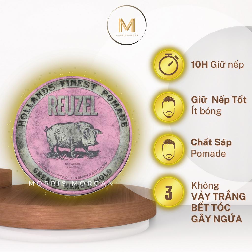 Sáp Vuốt Tóc Nam REUZEL Pomade 113g - Hàng Chính Hãng + Lược Tạo Kiểu Hai Đầu | MORRIS MORGAN