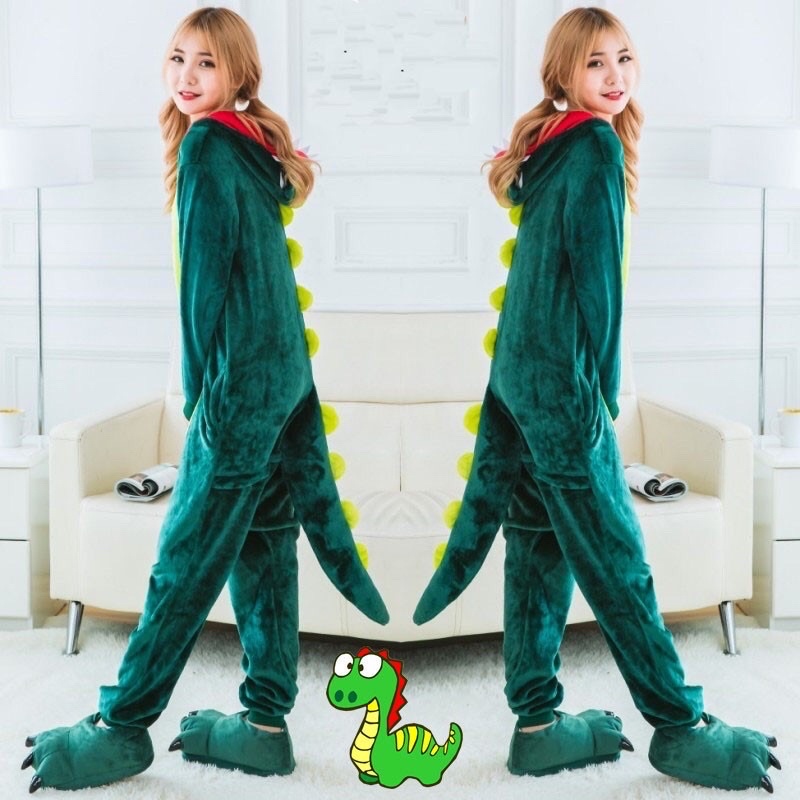 Combo Bộ đồ khủng long kèm dép