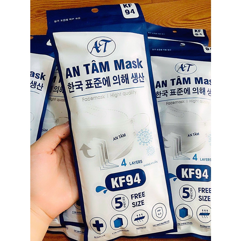 Khẩu trang 4 lớp kháng khuẩn KF94 An Tâm 4D  Mask mẫu mới hàng xuất | BigBuy360 - bigbuy360.vn