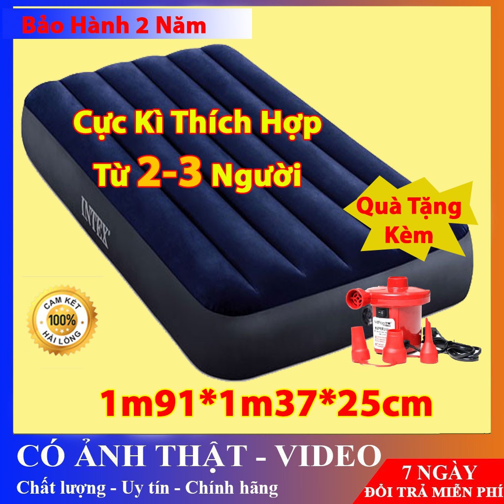 [Tặng Kèm Bơm]Đệm Hơi Nệm Hơi Đôi cao cấp 64733 137x191x22cm hàng chính hãng BH 12 Tháng