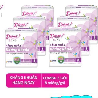 Combo Băng vệ sinh hàng ngày Diana Daily 6 gói một gói 8 miếng