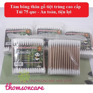 Tăm bông thân gỗ cao cấp an toàn cho trẻ em và người lớn Tomihu