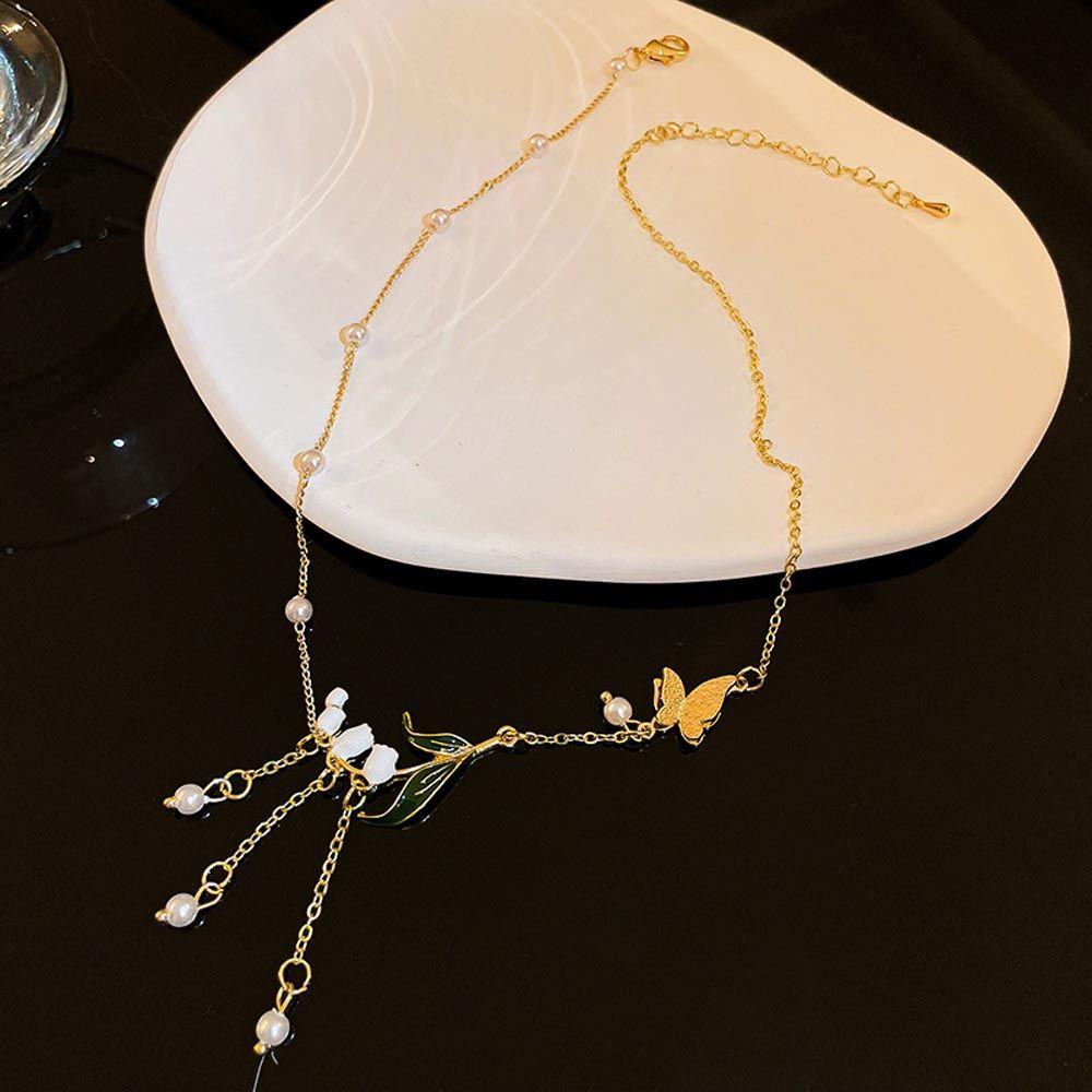 AROMA Dây Chuyền Mặt Hình Bướm Ngọt Ngào Thời Trang Hàn Quốc