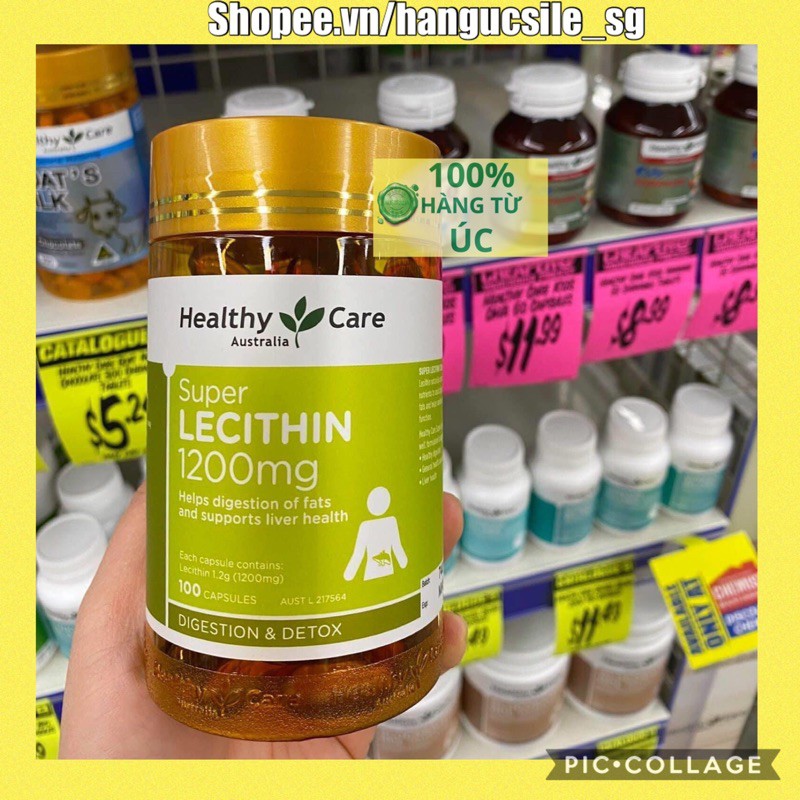 (Date 01/2025) Mầm đậu nành Super Lecithin Úc Healthy Care 100 viên