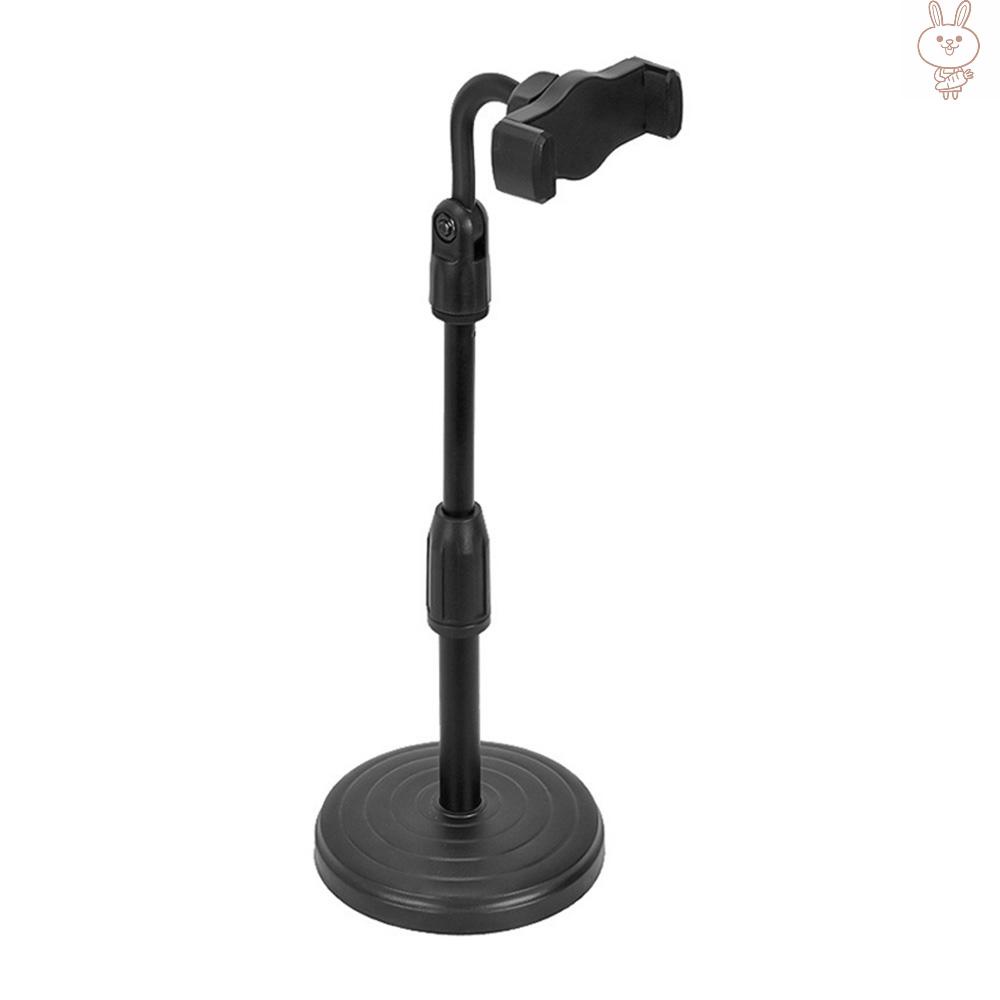 OL Desktop Smartphone Stand Bracket 24cm-36cm Adjustable Height with 360° Rotation Phone Holders for Live Streaming Online Chatting Video Watching