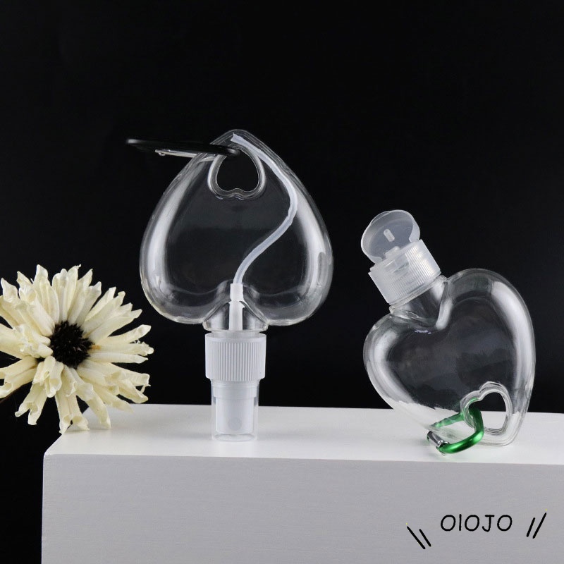 Giá Đỡ Chai Nước Rửa Tay 50ml Hình Trái Tim Có Móc Khóa