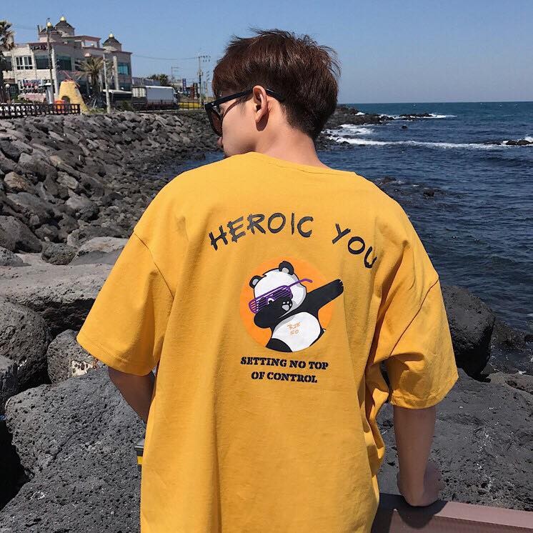 Áo phông gấu HEROIC YOU in lưng MVA0719