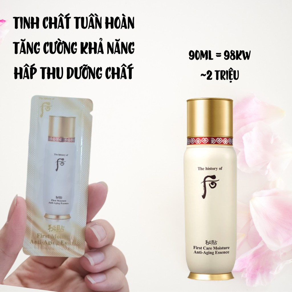 Tinh Chất Tuần Hoàn Whoo Bichup First Moisture Anti - Aging Essence 1Ml (Date 2025)