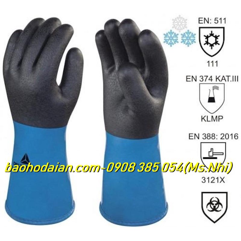 Găng tay chịu lạnh  -40 độ C Deltaplus VV837 phủ Nitrile chống trượt