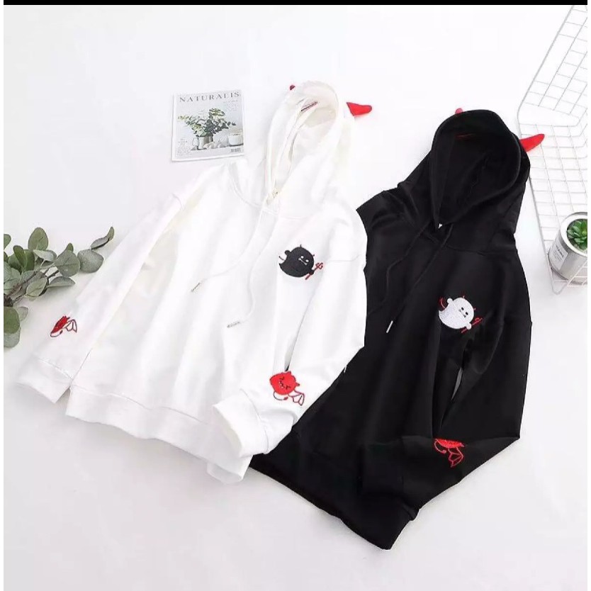 ÁO HOODIE CON QUỶ CUTE HOT UNISEX CAO CẤP VẢI MỀM MỊN ẤM ÁP KHÔNG XÙ LÔNG 1KENZ | BigBuy360 - bigbuy360.vn