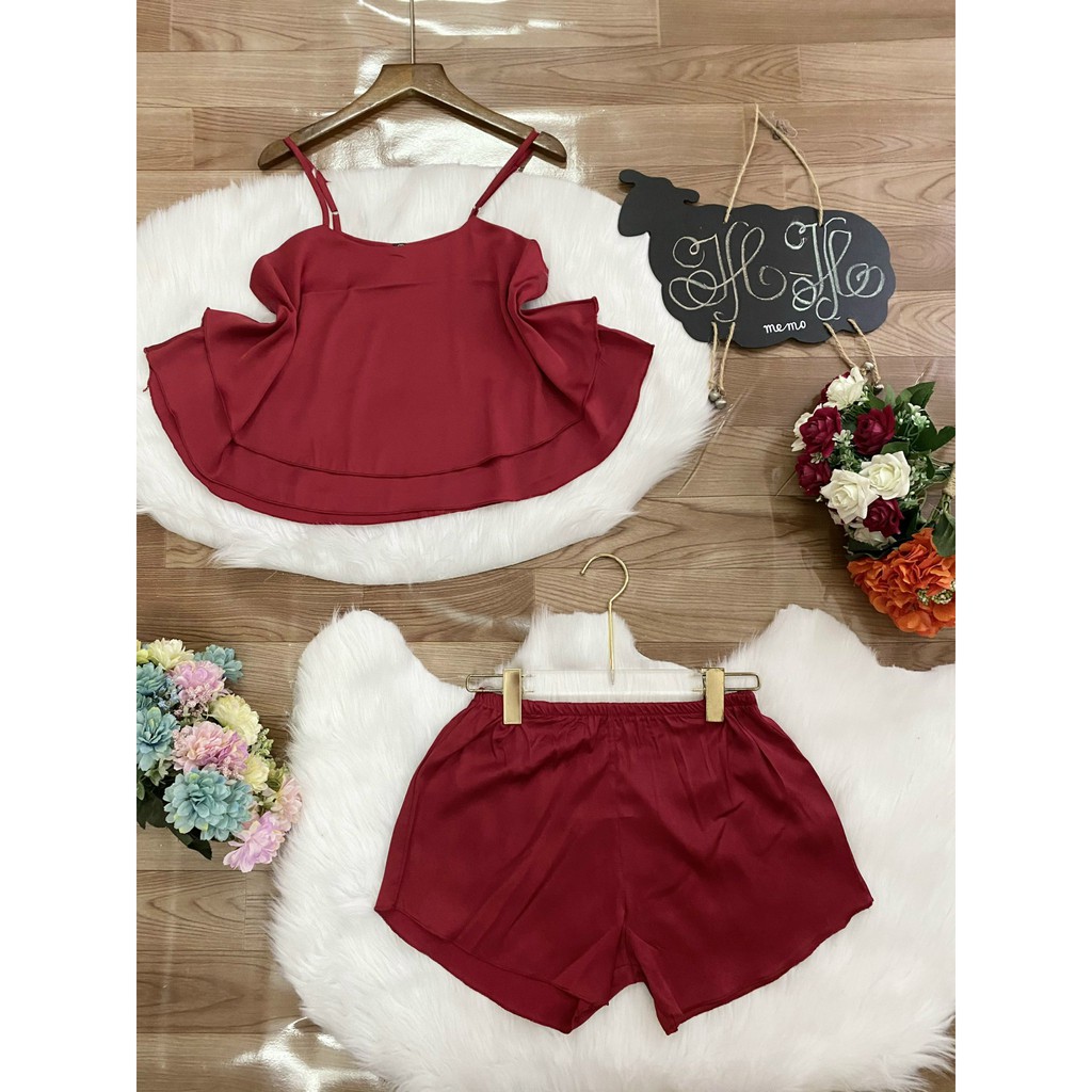 Đồ ngủ sexy, bộ đồ ngủ nữ [FREESHIP]  hai dây, cao cấp, chất vải mền mịn, không nhăn mặc thoáng mát size 45-- 58kg