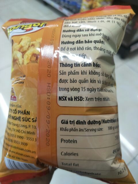 Combo3 gói Da heo giòn vị tỏi ớt 20g Vissan