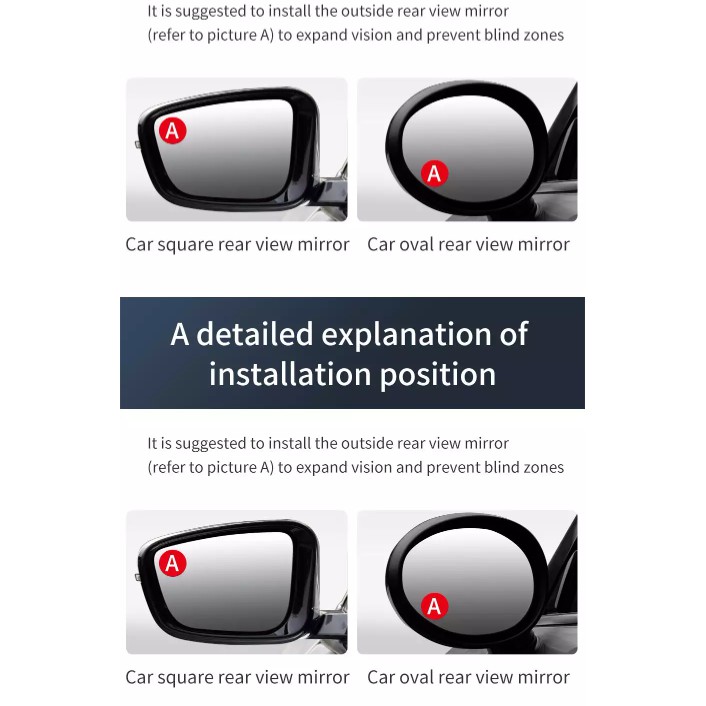 Bộ 2 gương cầu lồi Baseus  mở rộng góc nhìn, chống điểm mù | BigBuy360 - bigbuy360.vn