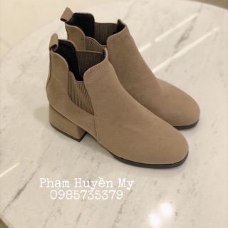 Boot chun da lộn đế 5cm