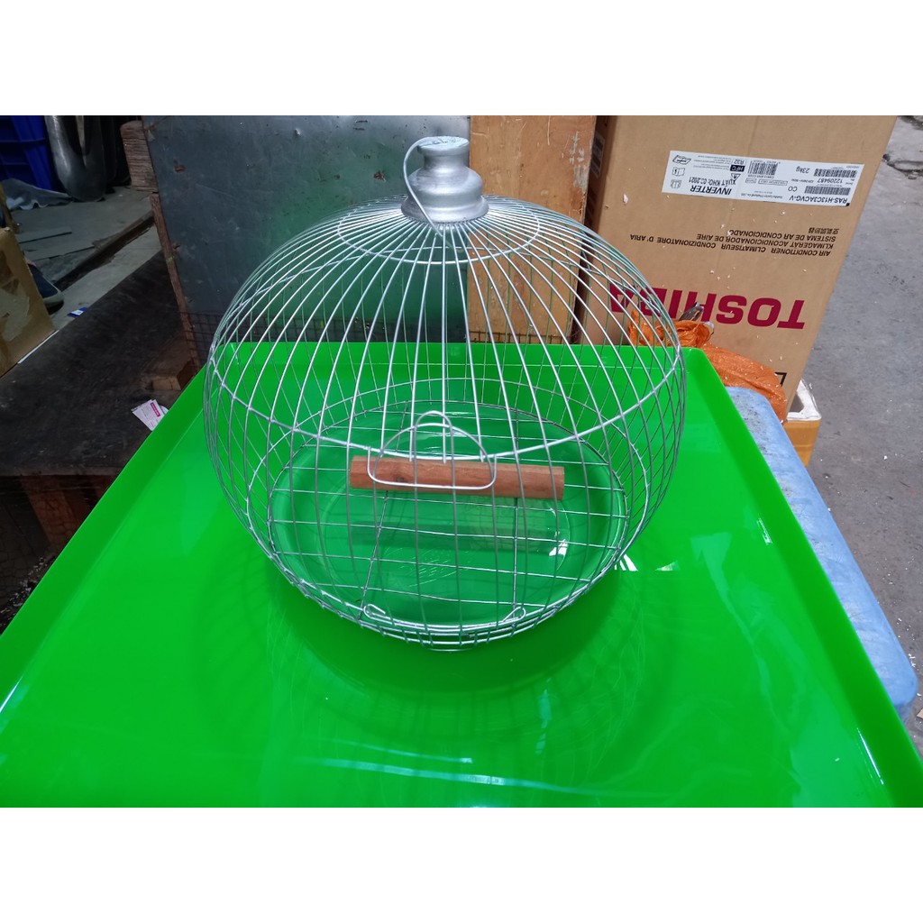 Lồng chim cu gáy bằng kẽm đầy đủ phụ kiện