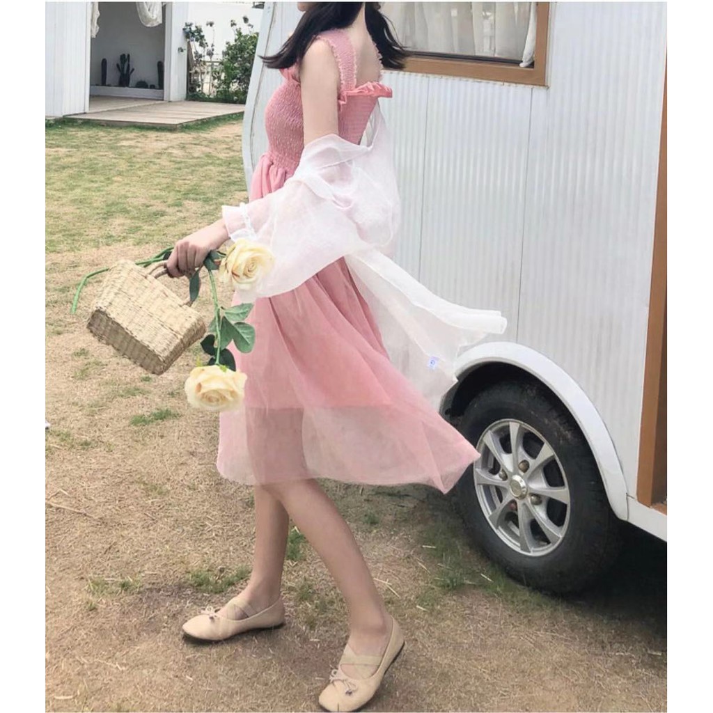 Áo Khoác Voan Mỏng Form Rộng Nhún Tay Bèo C1095 | BigBuy360 - bigbuy360.vn