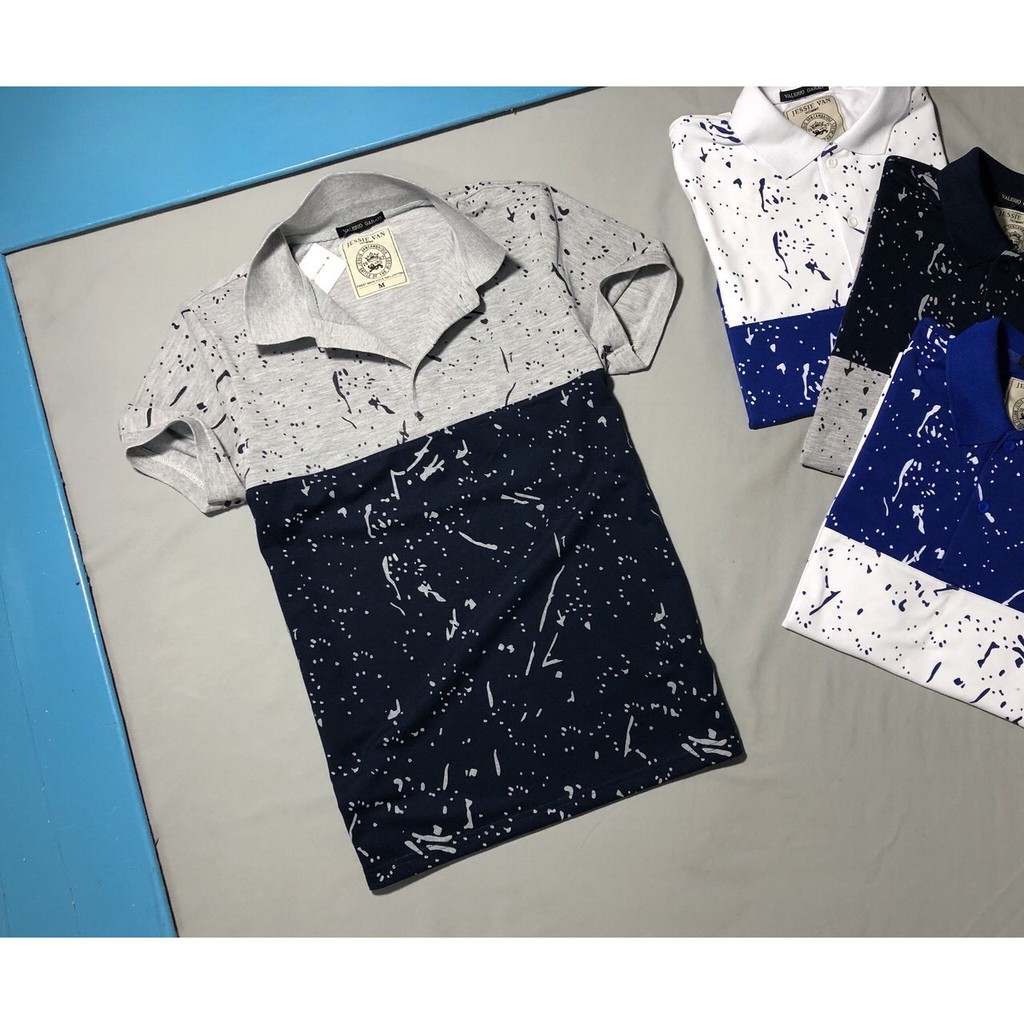 Áo thun nam cổ bẻ hai màu cá tính Liyor - TATCS3038