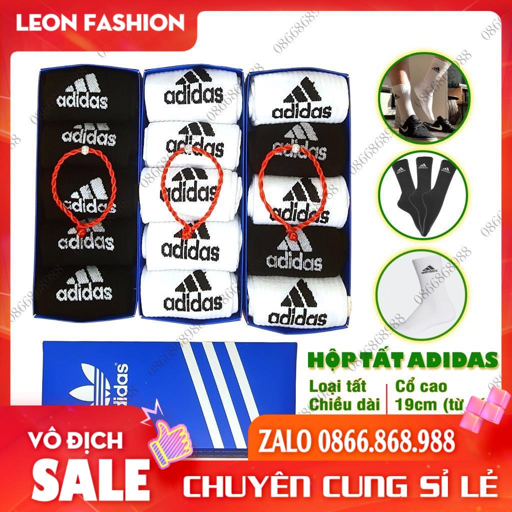 Tất  ADIDAS Cổ cao Hàng dày xuất khẩu [Hộp 5 Đôi] Vớ Nam Nữ Thể thao Dệt kim Cao cấp QUÀ TẶNG - Kho sỉ tất