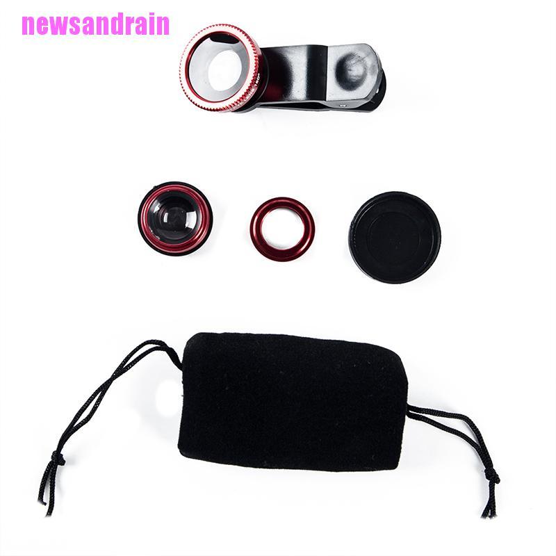 [cool]3-In-1 Wide Angle Macro Fisheye Lens Camera Kits Mobile Phone Fish Eye Lenses