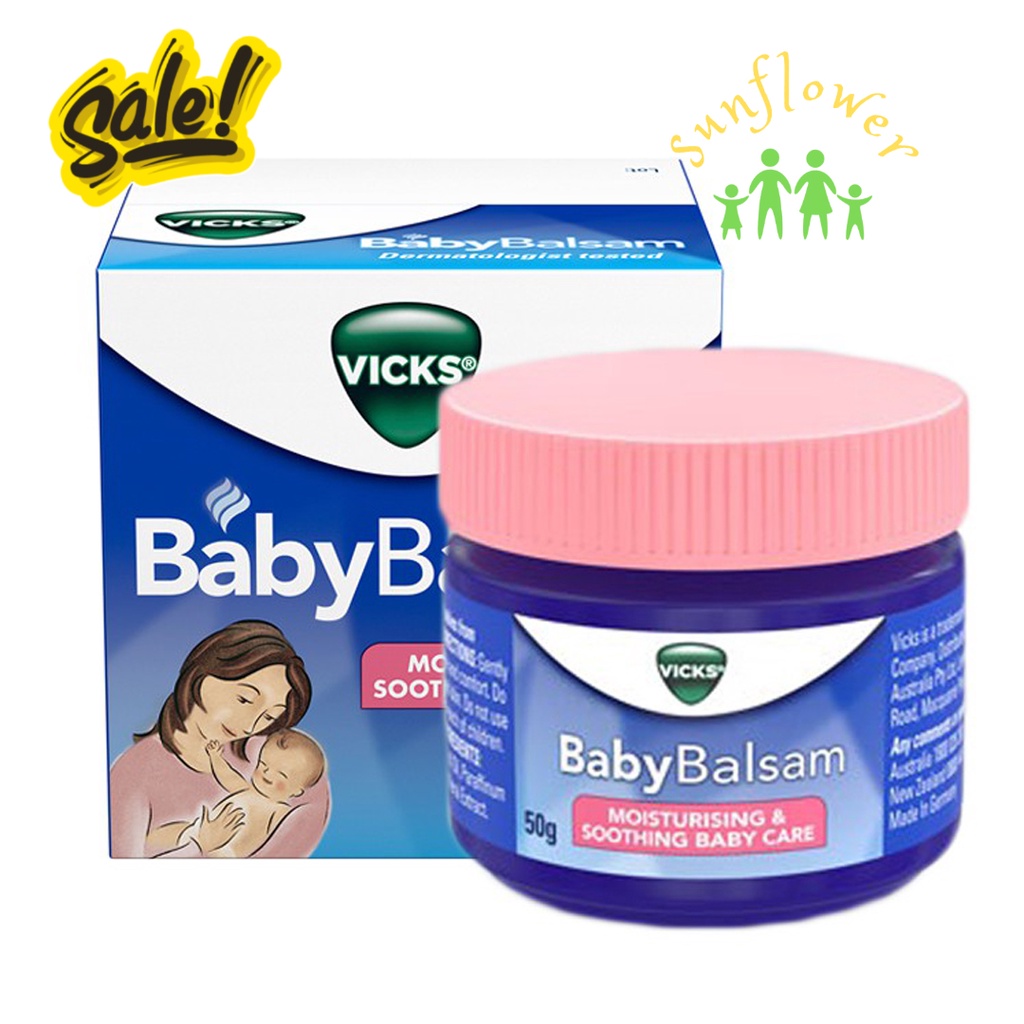 Dầu Vick Baby Balsam giữ ấm ngực giảm ho chống cảm lạnh cho bé của Úc