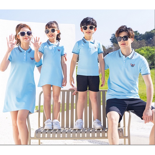 Áo polo Ngắn Tay In Chữ Thời Trang Dành Cho Cả Gia Đình