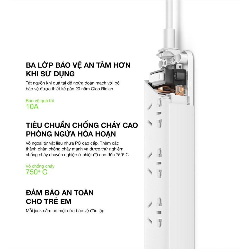 Ổ cắm điện Xiaomi Power Strip - Hàng chính hãng DGW