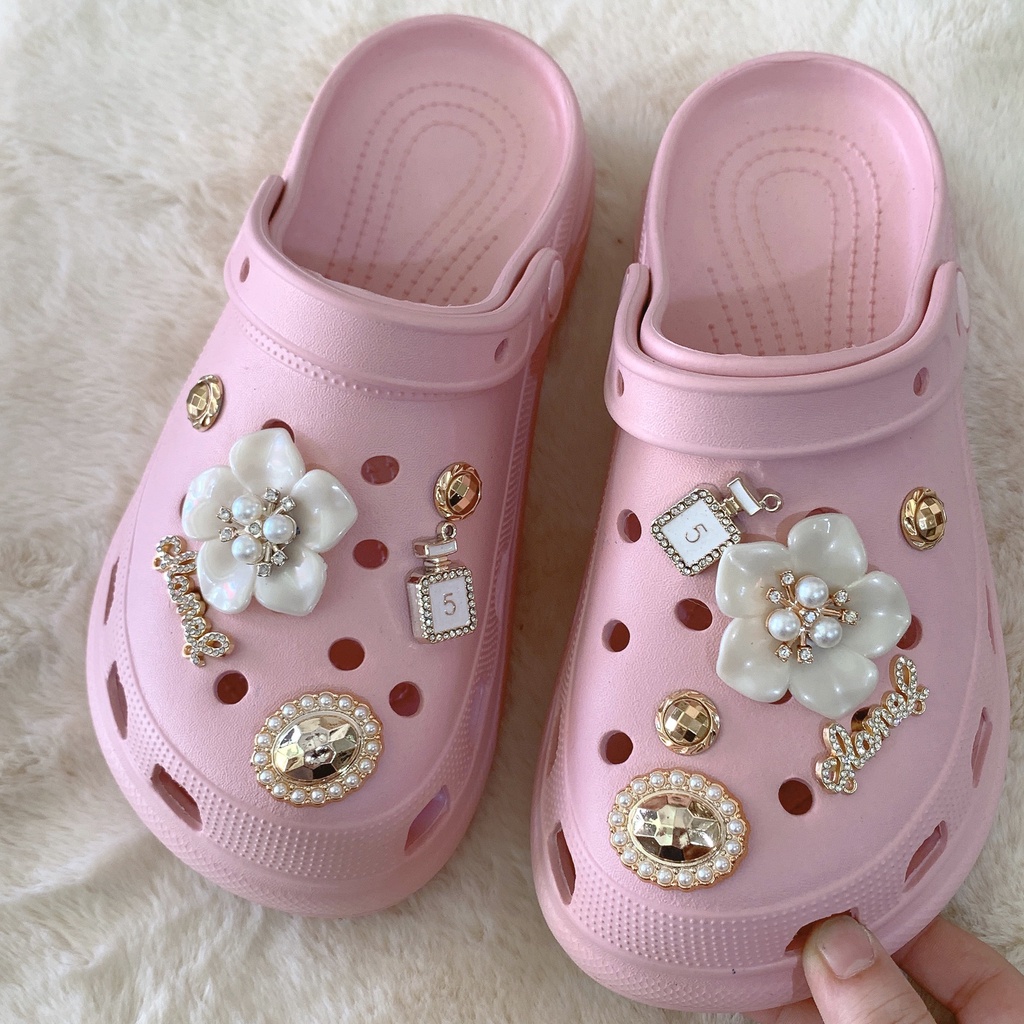 Bộ Phụ Kiện Hạt Ngọc Trai Làm Giày Crocs DIY Có Khóa Cài Có Thể Tháo Rời Làm Quà Tặng Cho Bạn