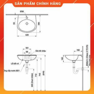 Chậu rửa Inax treo tường L-283V