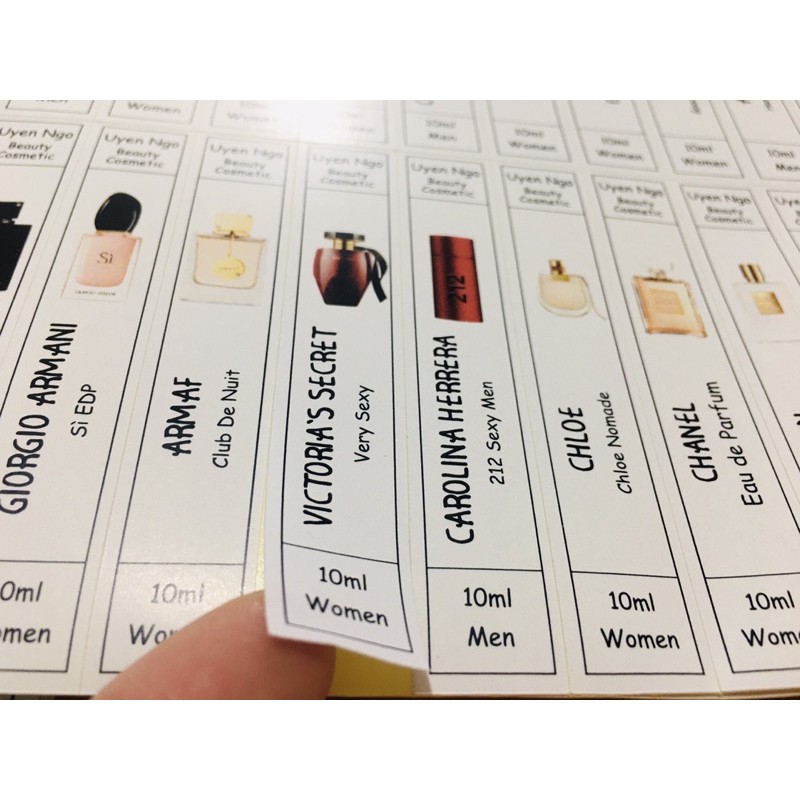 Tem Dán Chai Chiết Nước Hoa In Theo Yêu Cầu