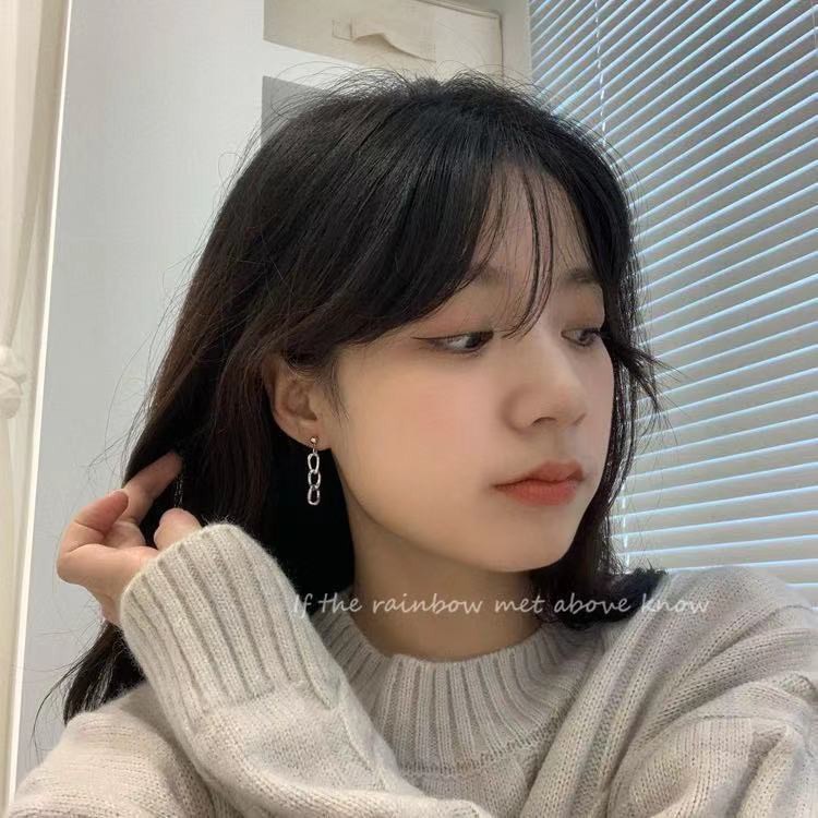 Bông tai nữ dáng dài mắt xích đơn giản phong cách Hàn quốc swag