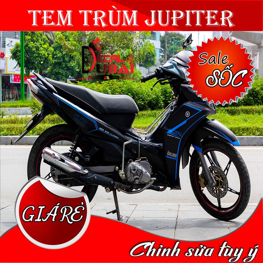 Tem Trùm Jupiter Đen Nhám Viền Xanh