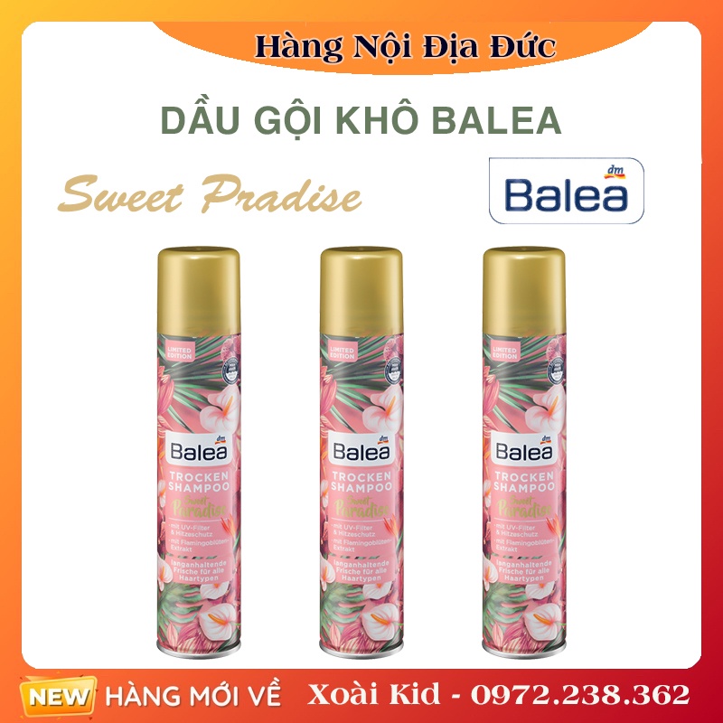 Dầu gội khô Balea dưỡng tóc mềm mượt, tóc sạch bồng bềnh 200ml của Đức- Date mới nhất