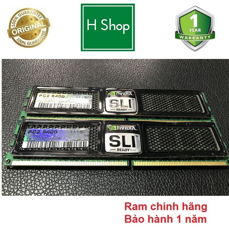 Ram PC DDR2 (PC2) 4Gb bus 800 - 6400U Kit (2x2gb), chính hãng OCZ - Nvidia SLI, bảo hành 12 tháng