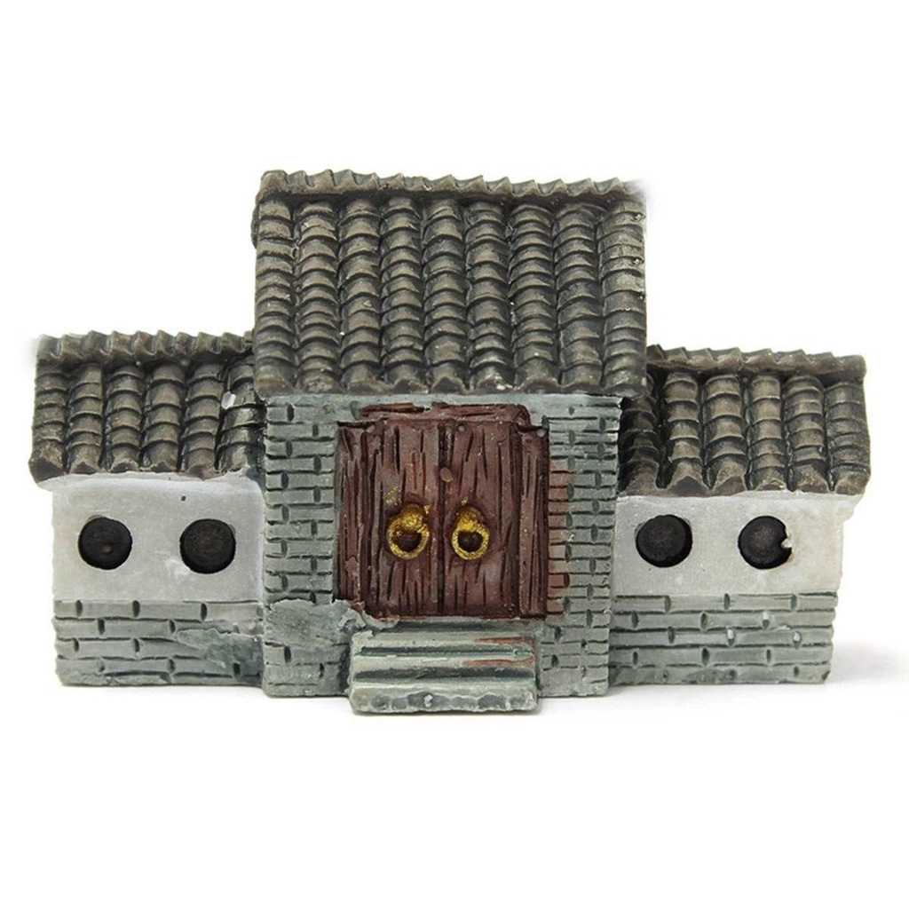 YIYU Đồ trang trí Thành Phố Bằng Nhựa Resin Mini Phong Cách Trung Hoa Cổ Điển Trang Trí Sân Vườn DIY